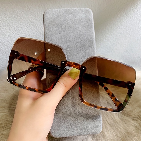 Accessories - Square Half Frame Gradient Sunglasses